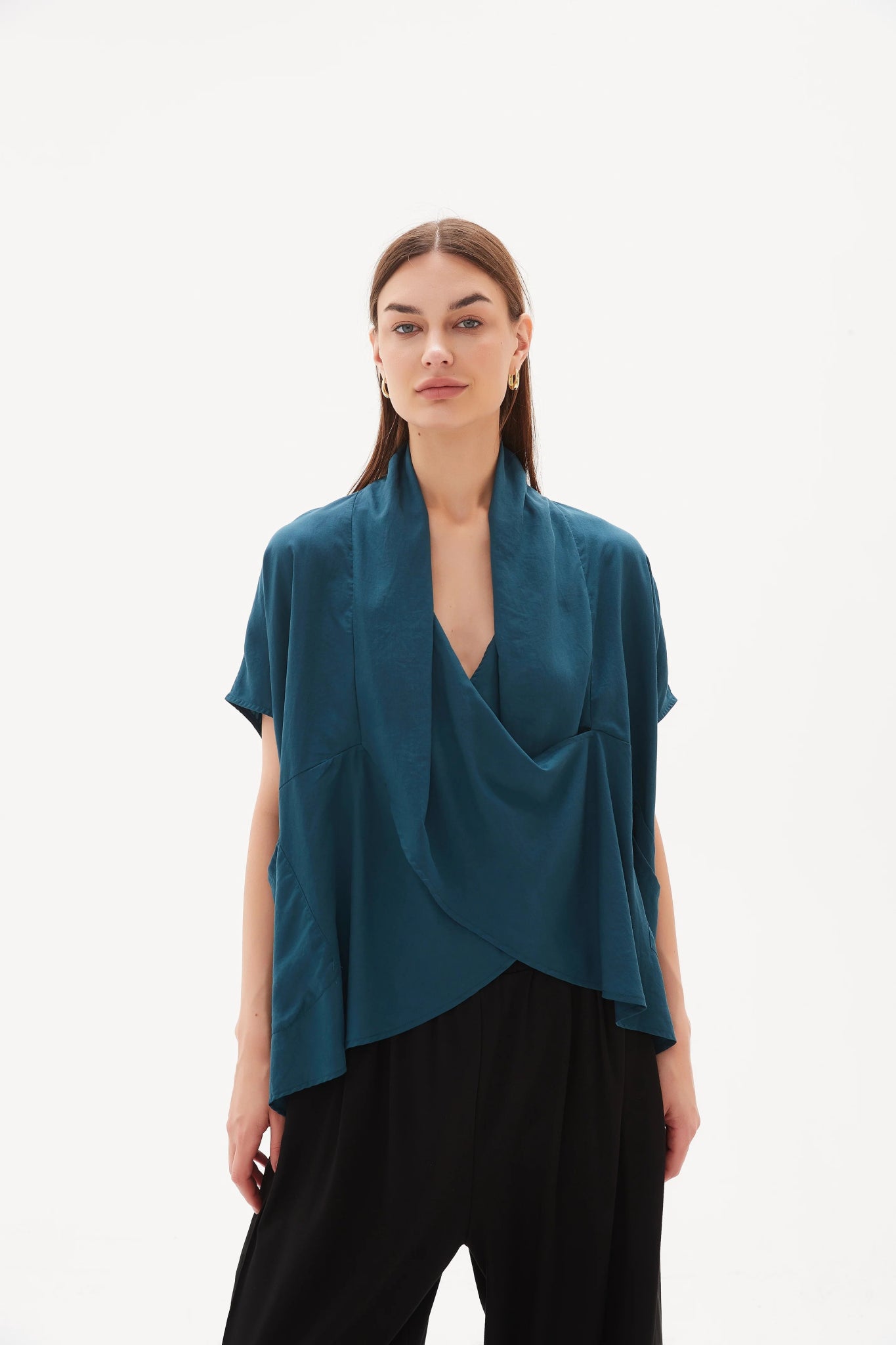 TirelliTirelli Wrap Front TopTopsSoft Teal - Blue Water Clothing