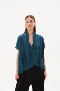 TirelliTirelli Wrap Front TopTopsSoft Teal - Blue Water Clothing