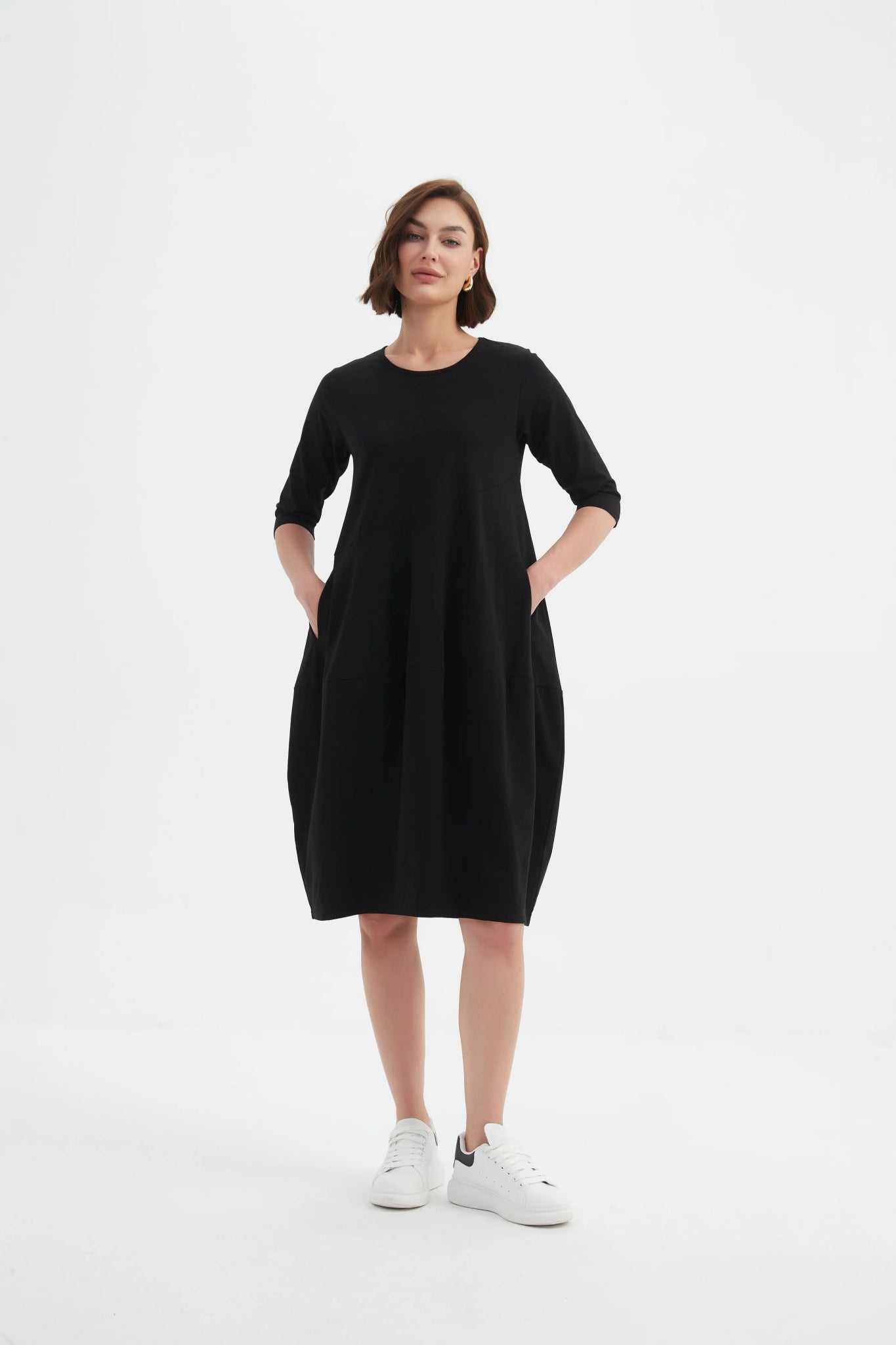 TirelliTirelli Diagonal Seam Winter Dress 25ClothingBlack - Blue Water Clothing