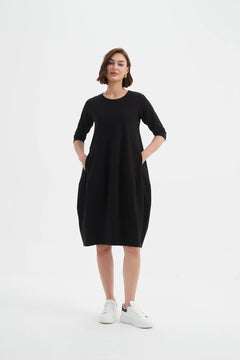 TirelliTirelli Diagonal Seam Winter Dress 25ClothingBlack - Blue Water Clothing