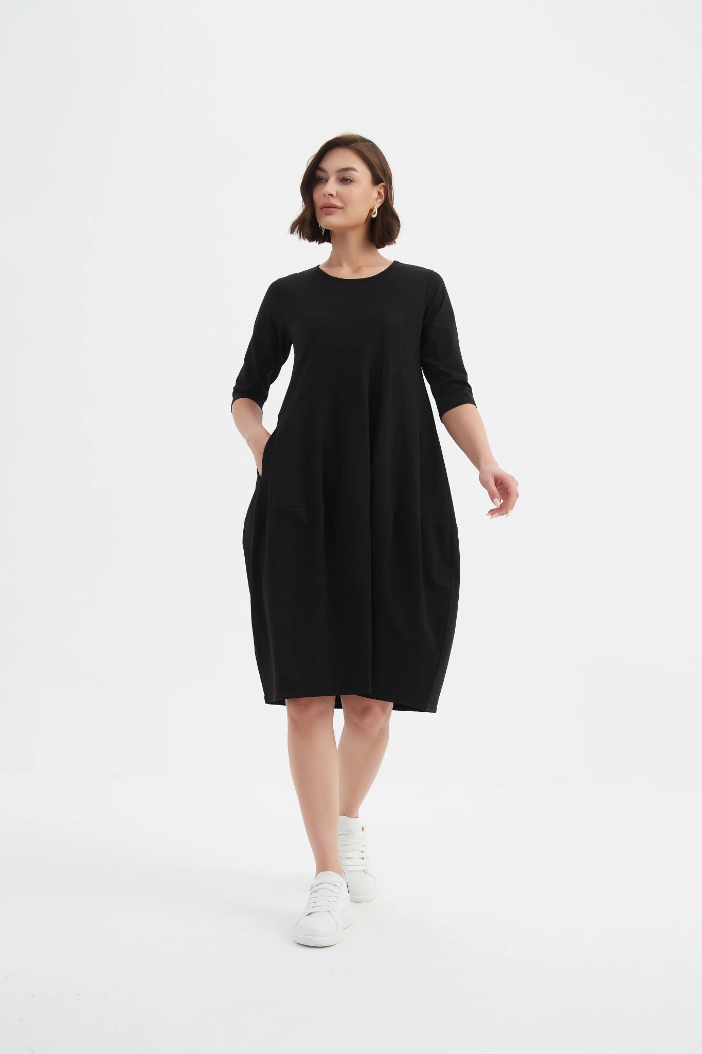 TirelliTirelli Diagonal Seam Winter Dress 25ClothingBlack - Blue Water Clothing