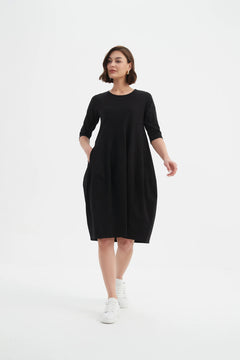 TirelliTirelli Diagonal Seam Winter Dress 25ClothingBlack - Blue Water Clothing