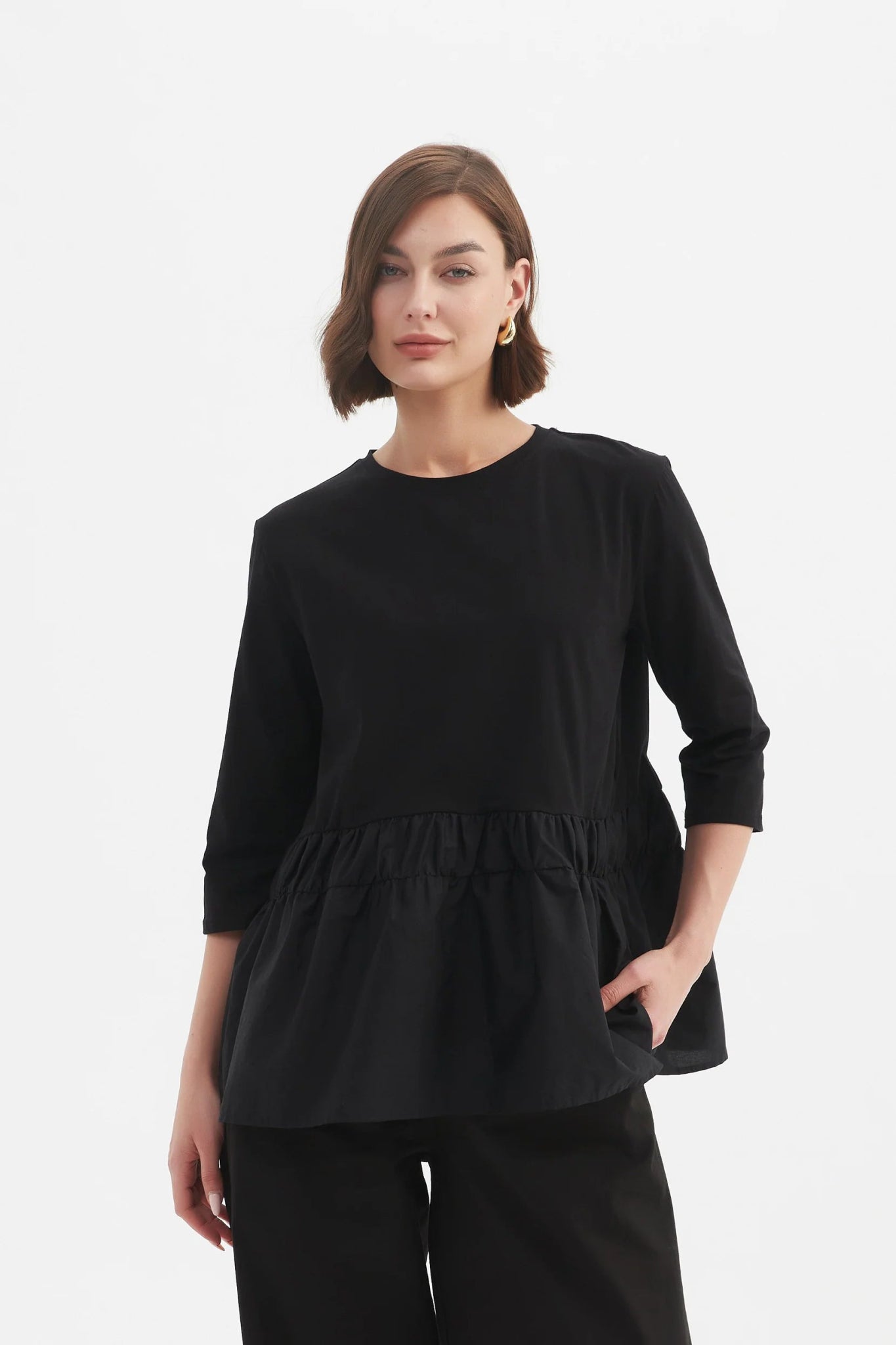 TirelliTirelli Drop Waist Combi TopTopsBlack - Blue Water Clothing