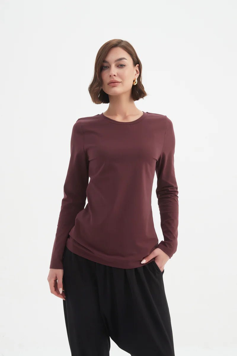 TirelliTirelli Long Sleeve T-Shirt AW25TopsAubergine - Blue Water Clothing