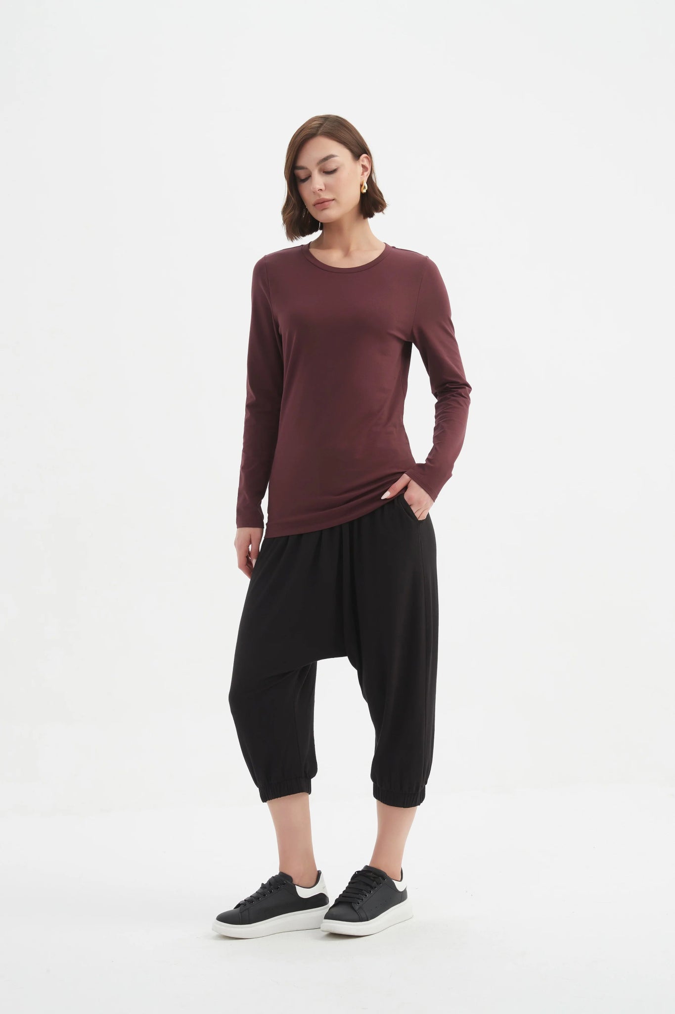 TirelliTirelli Long Sleeve T-Shirt AW25TopsAubergine - Blue Water Clothing