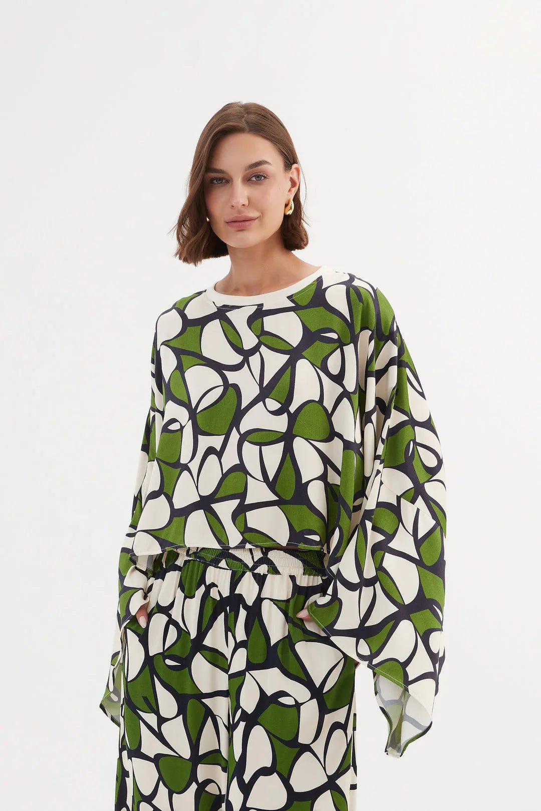 TirelliTirelli Oversized Print Layer Top Green OasisTopsGreen Oasis Print - Blue Water Clothing