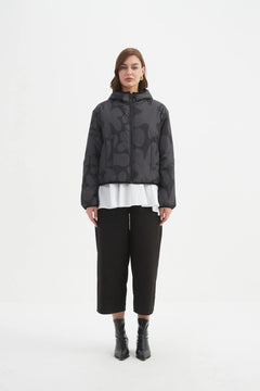 TirelliTirelli Reversible Print Puffer Jacket CharcoalCoats & JacketsCharcoal/Black - Blue Water Clothing