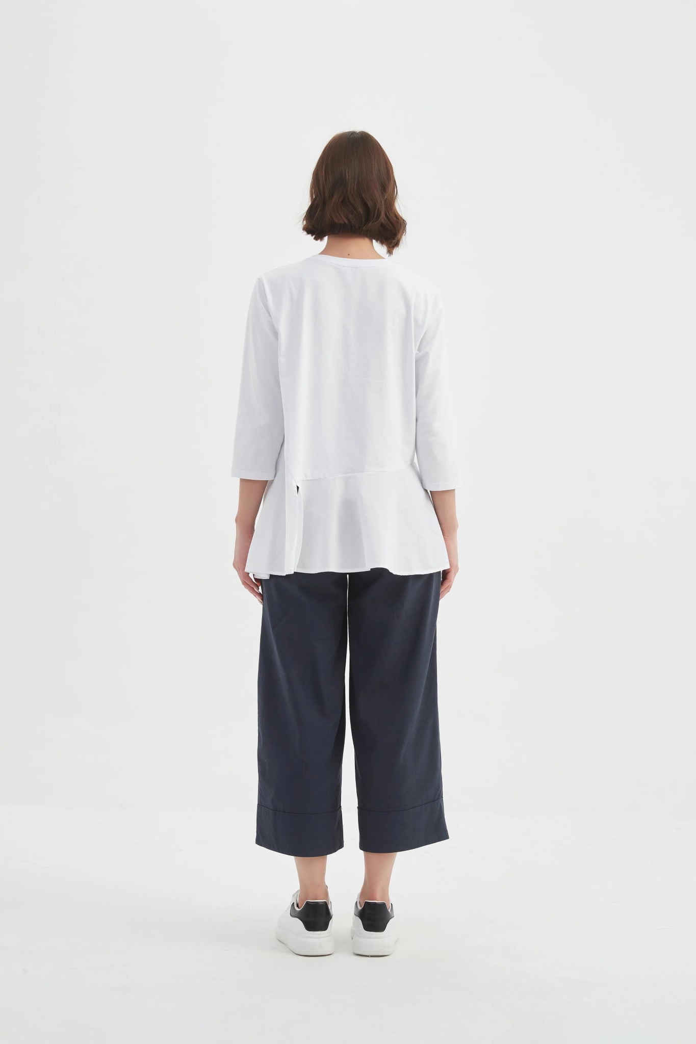 TirelliTirelli Split Hem Combi TopTopsWhite - Blue Water Clothing