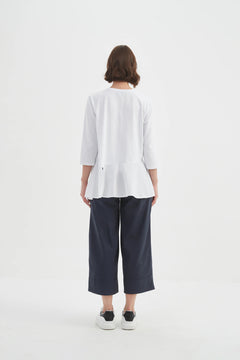 TirelliTirelli Split Hem Combi TopTopsWhite - Blue Water Clothing