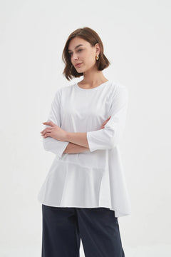 TirelliTirelli Split Hem Combi TopTopsWhite - Blue Water Clothing