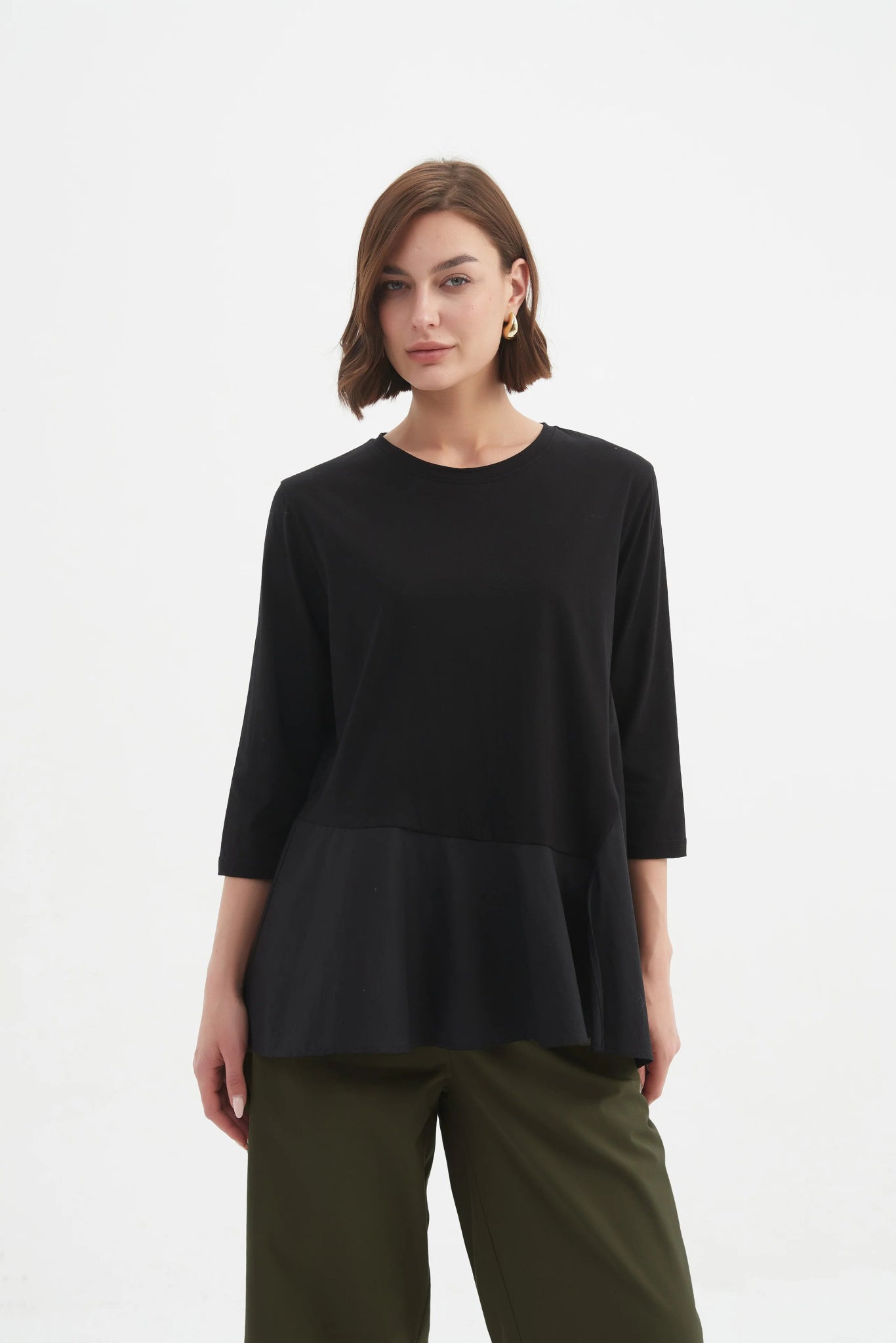 TirelliTirelli Split Hem Combi TopTopsBlack - Blue Water Clothing