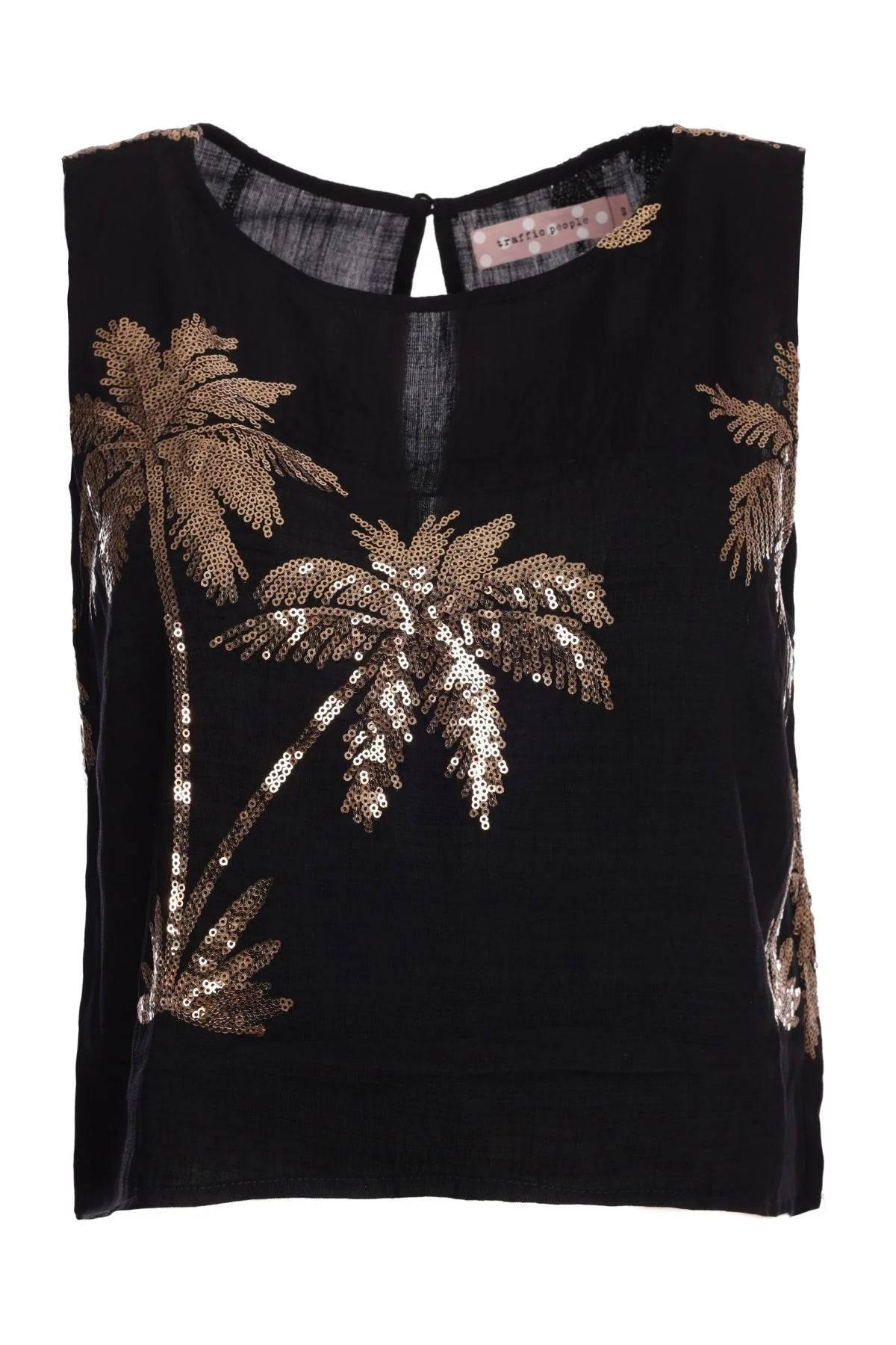 Traffic PeopleTraffic People Evie Top Palms Of GoldTopsBlack - Blue Water Clothing