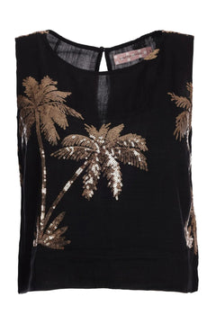 Traffic PeopleTraffic People Evie Top Palms Of GoldTopsBlack - Blue Water Clothing