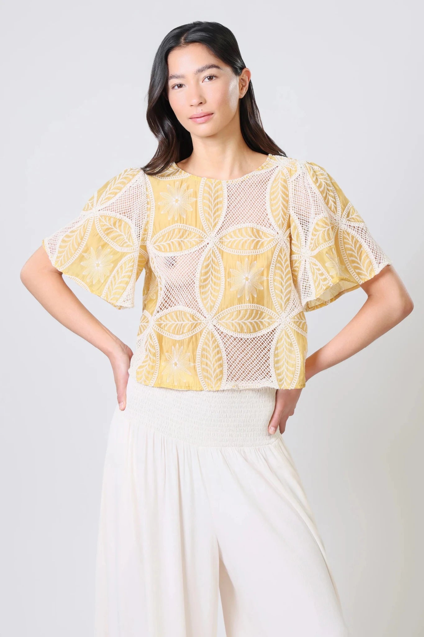 Traffic PeopleTraffic People Rene Blouse The briefest Of MomentsTopsYELLOW - Blue Water Clothing