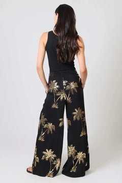 Traffic PeopleTraffic People Rene Trousers Palms Of GoldBottomsBlack - Blue Water Clothing