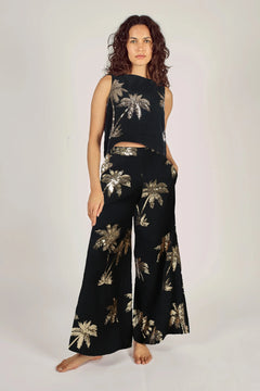 Traffic PeopleTraffic People Rene Trousers Palms Of GoldBottomsBlack - Blue Water Clothing