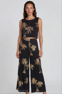 Traffic PeopleTraffic People Rene Trousers Palms Of GoldBottomsBlack - Blue Water Clothing