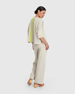 UrbanUrban Cotton Neon Stripe TopTopsCream - Blue Water Clothing