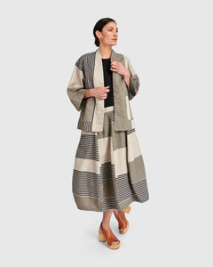 UrbanUrban Stripe Linen Mix JacketCoats & JacketsStone - Blue Water Clothing