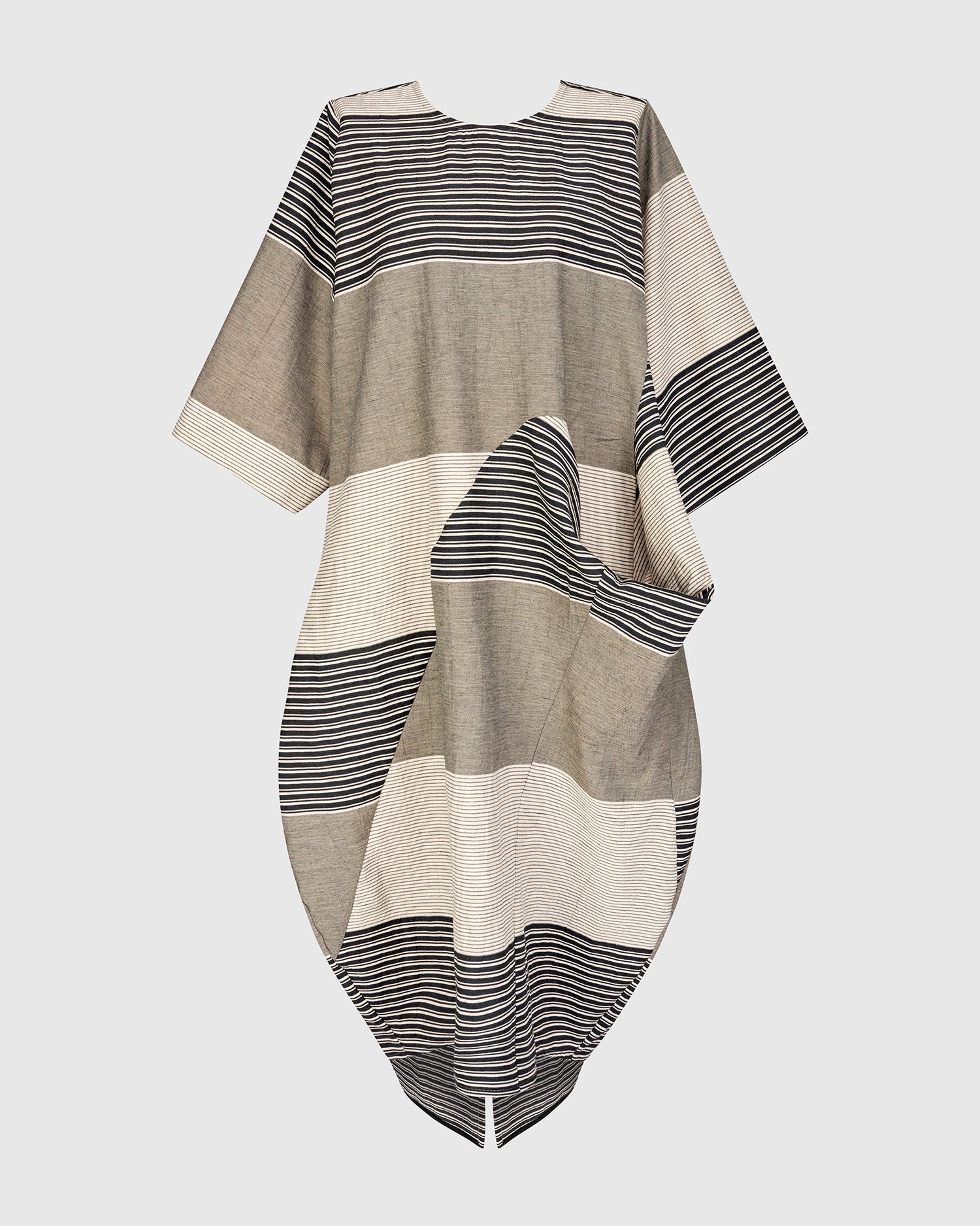 UrbanUrban Stripe Linen Mix Long Dress AsymmetricalDressesStone - Blue Water Clothing