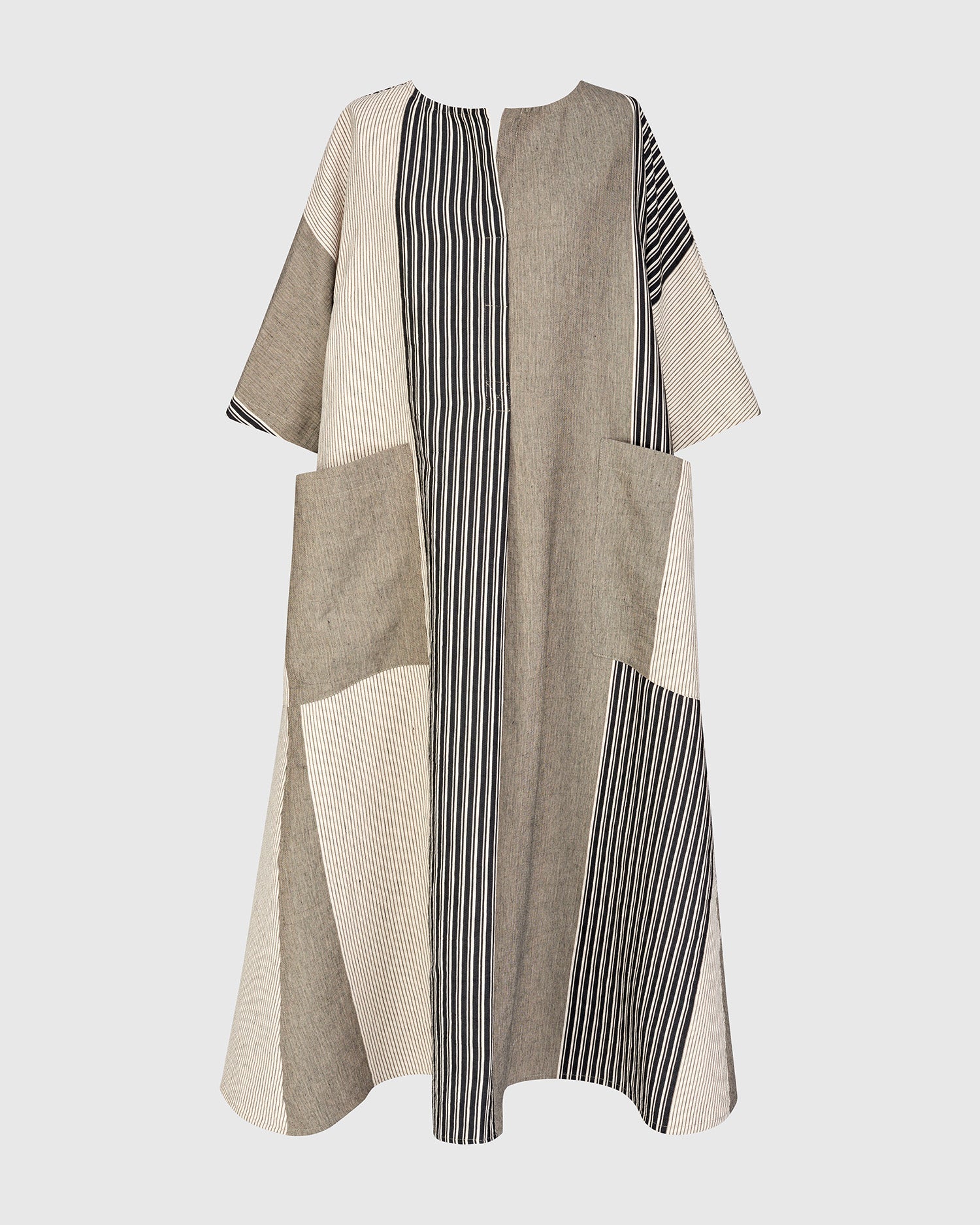 UrbanUrban Stripe Linen Mix Long DressDressesStone - Blue Water Clothing