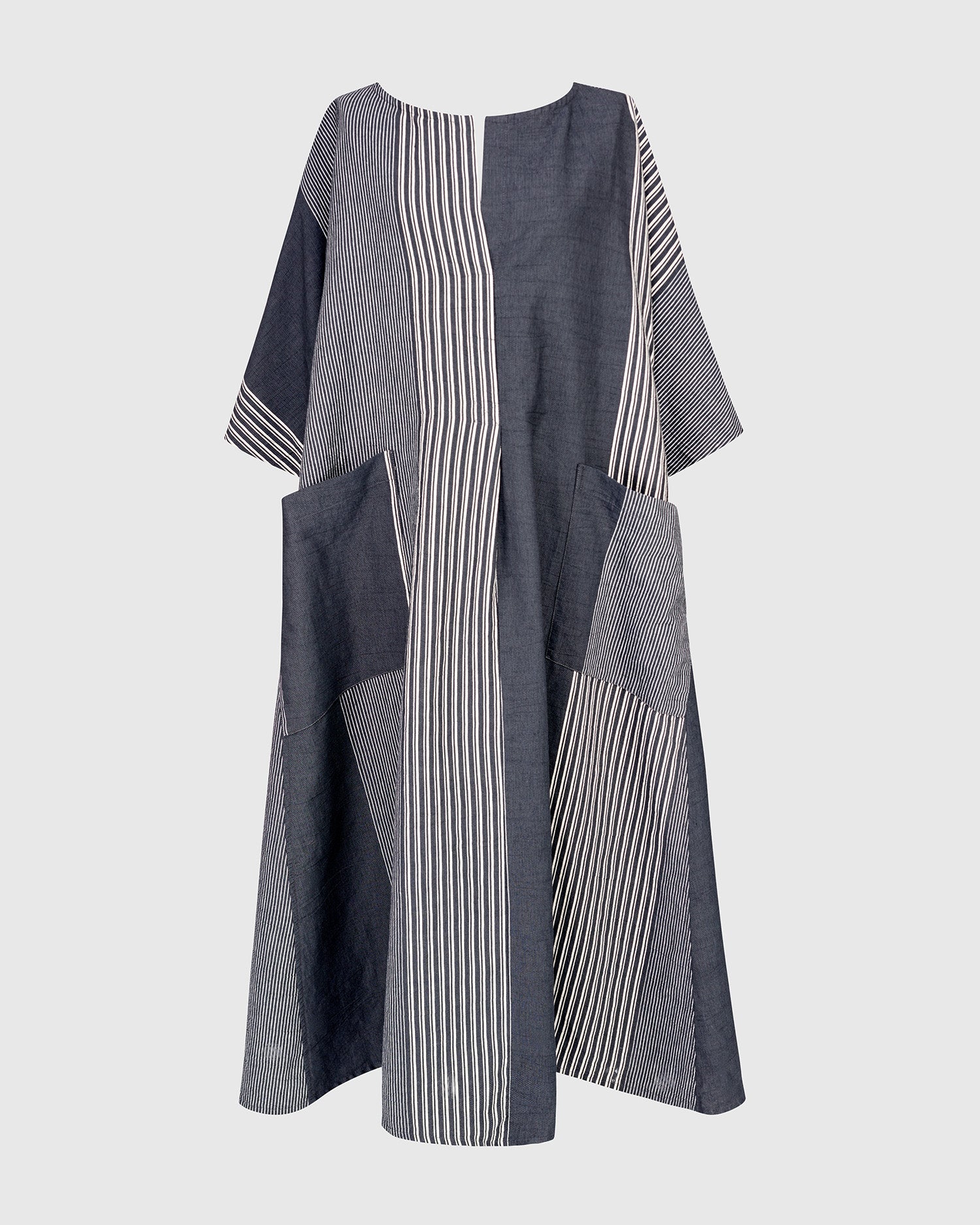 UrbanUrban Stripe Linen Mix Long DressDressesStone - Blue Water Clothing
