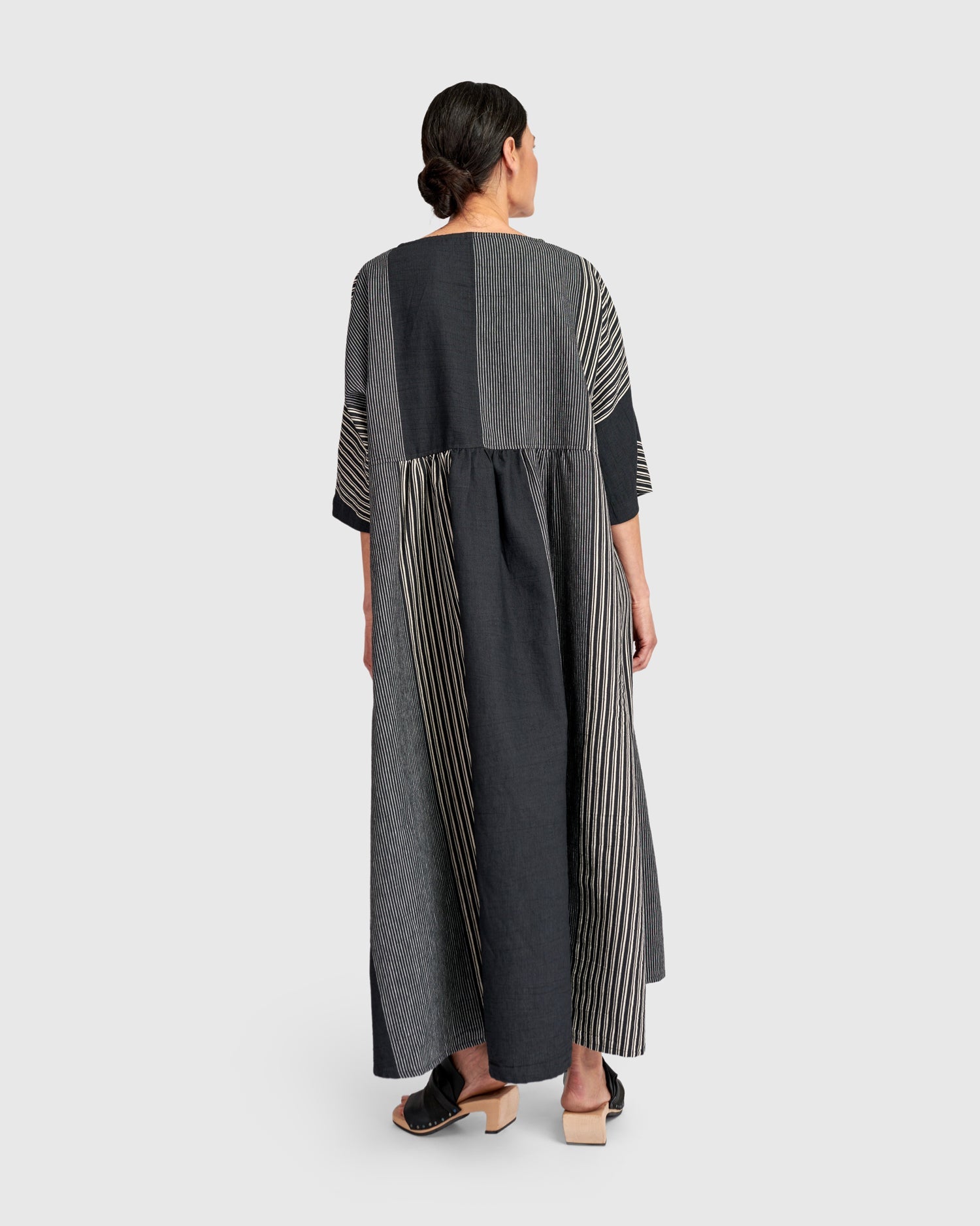 UrbanUrban Stripe Linen Mix Long DressDressesStone - Blue Water Clothing