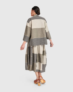 UrbanUrban Stripe Linen Mix SkirtBottomsStone - Blue Water Clothing