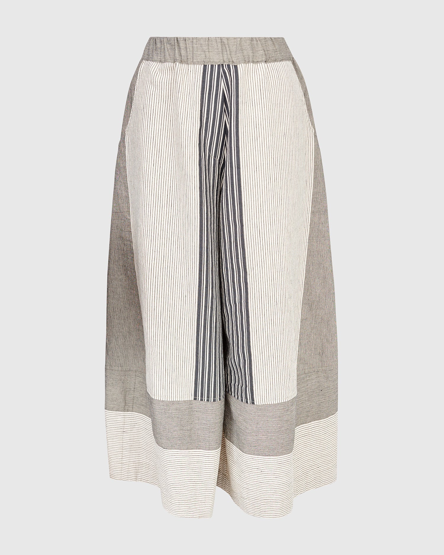 UrbanUrban Stripe Linen Mix TrouserBottomsStone - Blue Water Clothing