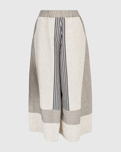 UrbanUrban Stripe Linen Mix TrouserBottomsStone - Blue Water Clothing