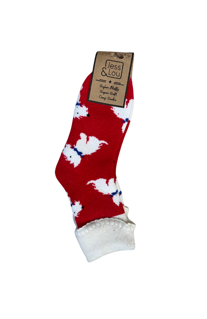 Walking Westie Super Cosy Cuff Socks