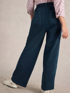 White Stuff Ava Wide Leg Jersey Jogger - Blue Water Clothing