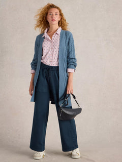 White Stuff Ava Wide Leg Jersey Jogger - Blue Water Clothing