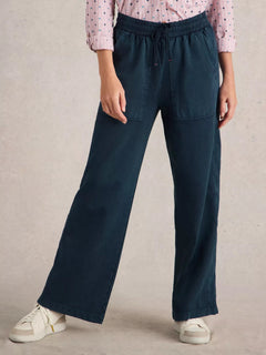 White Stuff Ava Wide Leg Jersey Jogger - Blue Water Clothing