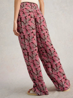 White Stuff Belle Crinkle Wide Leg Trousers - Blue Water Clothing