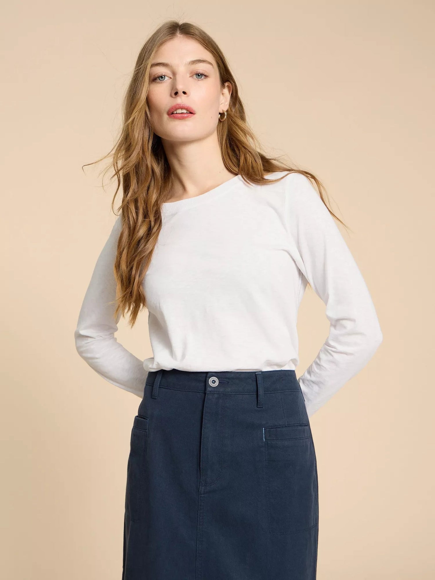 White StuffWhite Stuff Clara LS TeeClothingBRIL WHITE - Blue Water Clothing