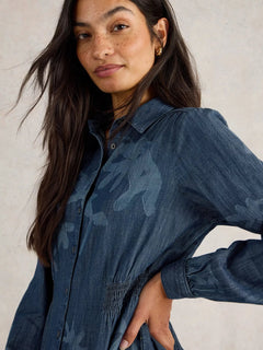 White Stuff Farah Denim Midi Dress - Blue Water Clothing