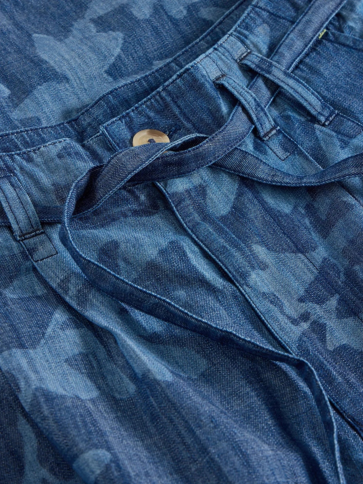 White Stuff Farah Denim Wide Leg Trouser - Blue Water Clothing