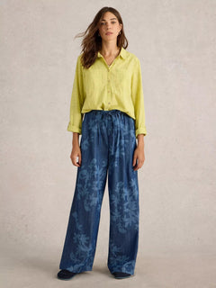 White Stuff Farah Denim Wide Leg Trouser - Blue Water Clothing