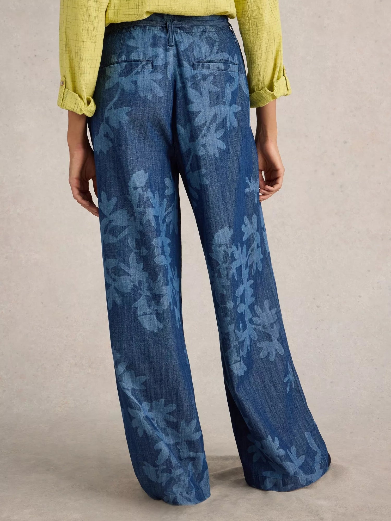White Stuff Farah Denim Wide Leg Trouser - Blue Water Clothing