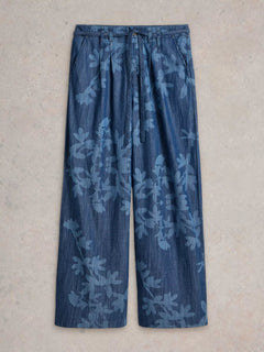 White Stuff Farah Denim Wide Leg Trouser - Blue Water Clothing