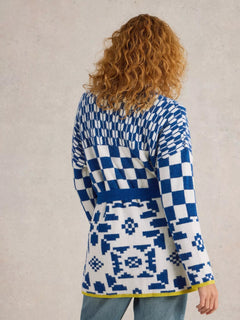 White Stuff Geo Mix Cardigan - Blue Water Clothing