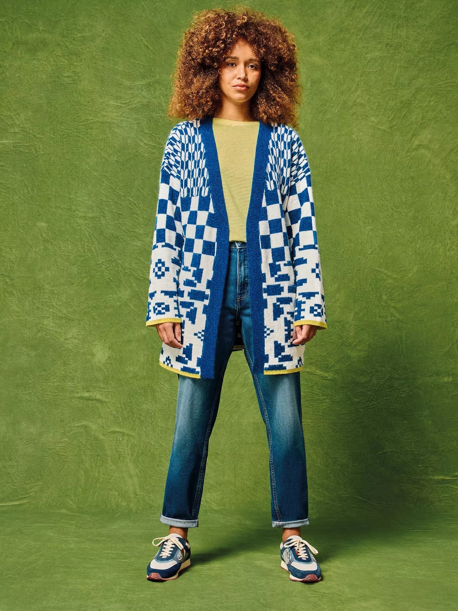 White Stuff Geo Mix Cardigan - Blue Water Clothing