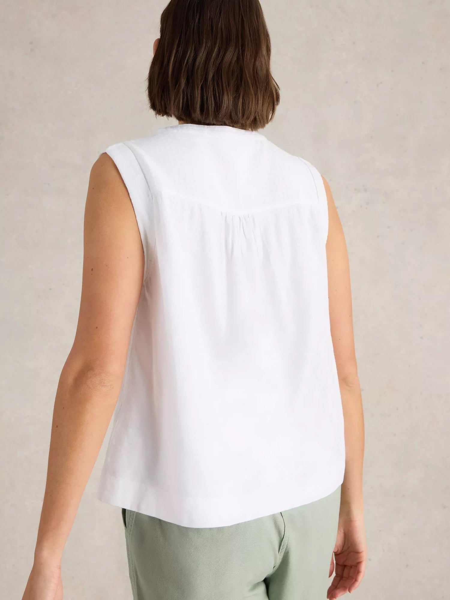 White Stuff Isla Mix Top Brill White - Blue Water Clothing