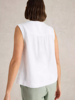 White Stuff Isla Mix Top Brill White - Blue Water Clothing