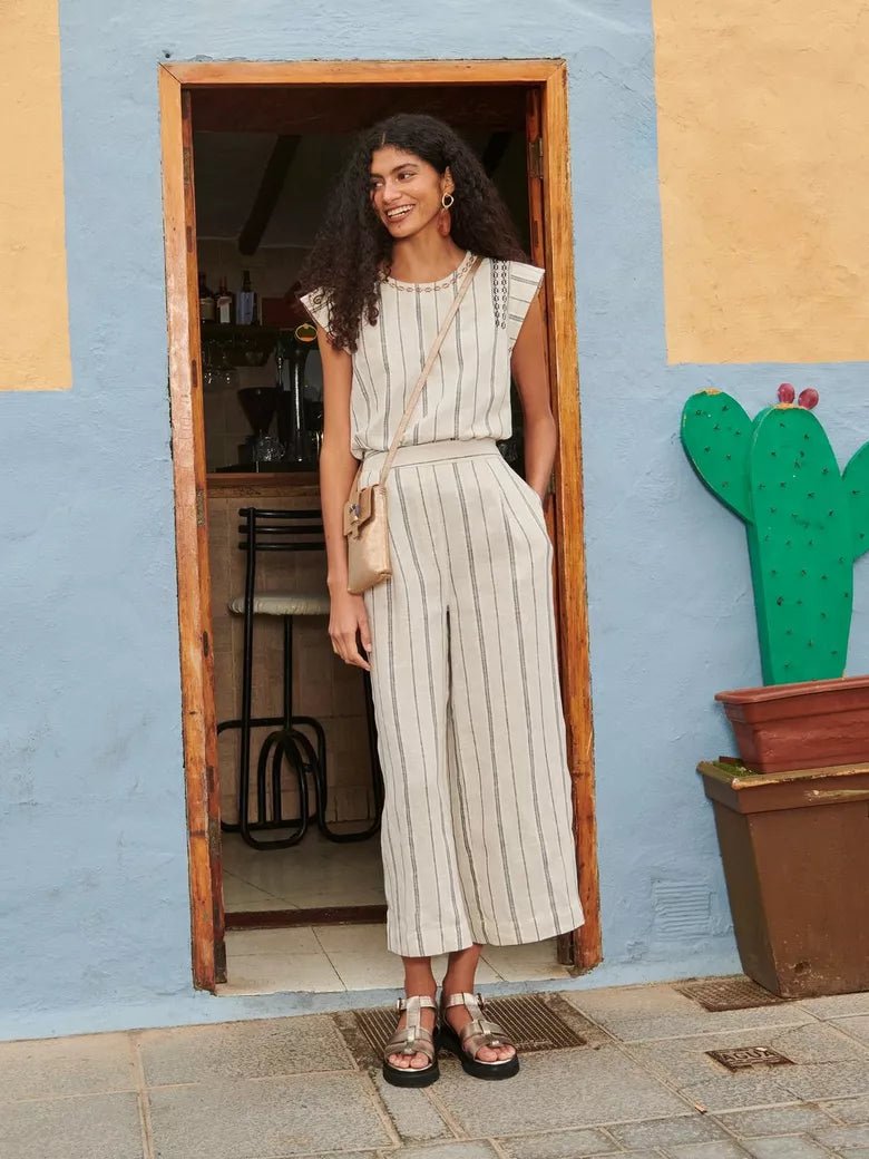 White Stuff Lisette Stripe Culotte - Blue Water Clothing