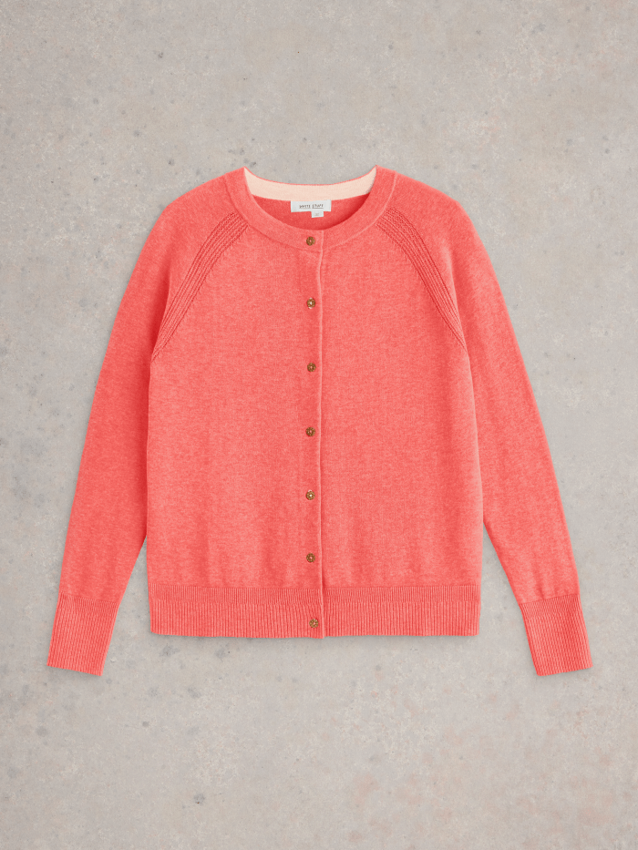 White Stuff Lulu Cardi Mid Coral - Blue Water Clothing
