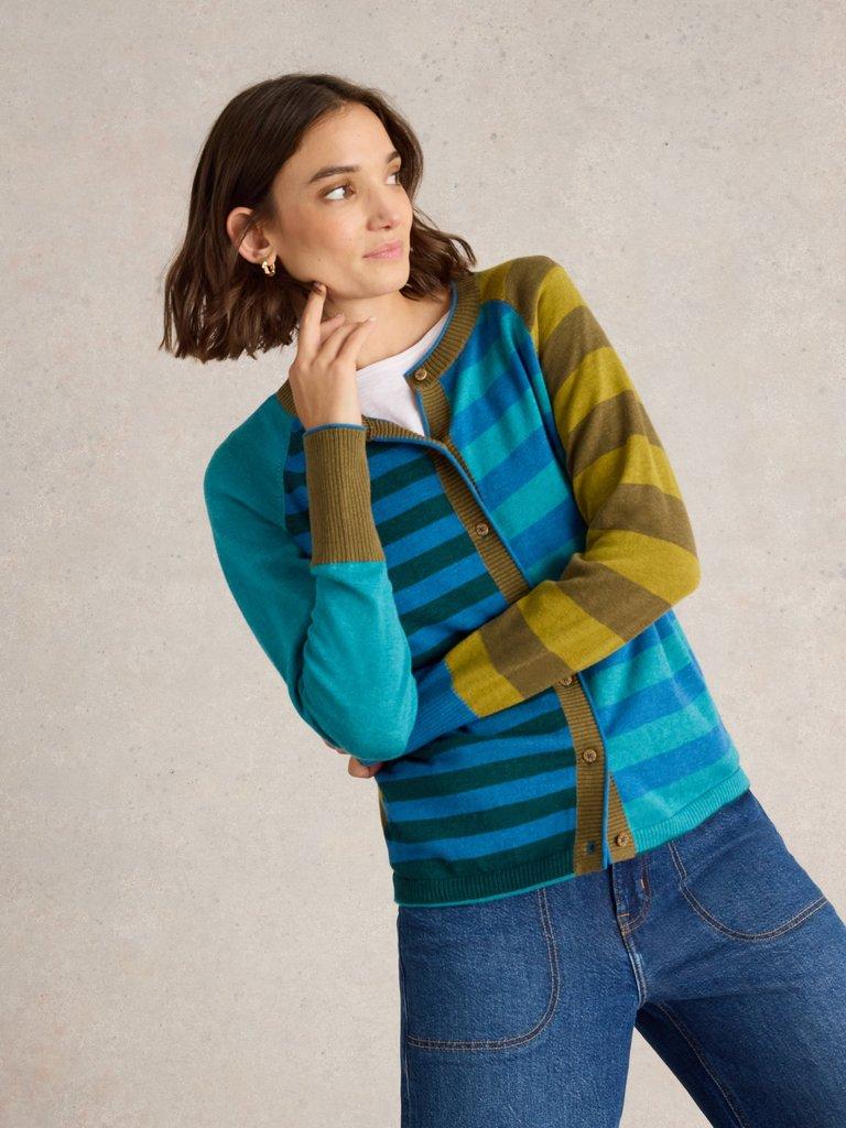 White Stuff Lulu Stripe Cardigan - Blue Water Clothing