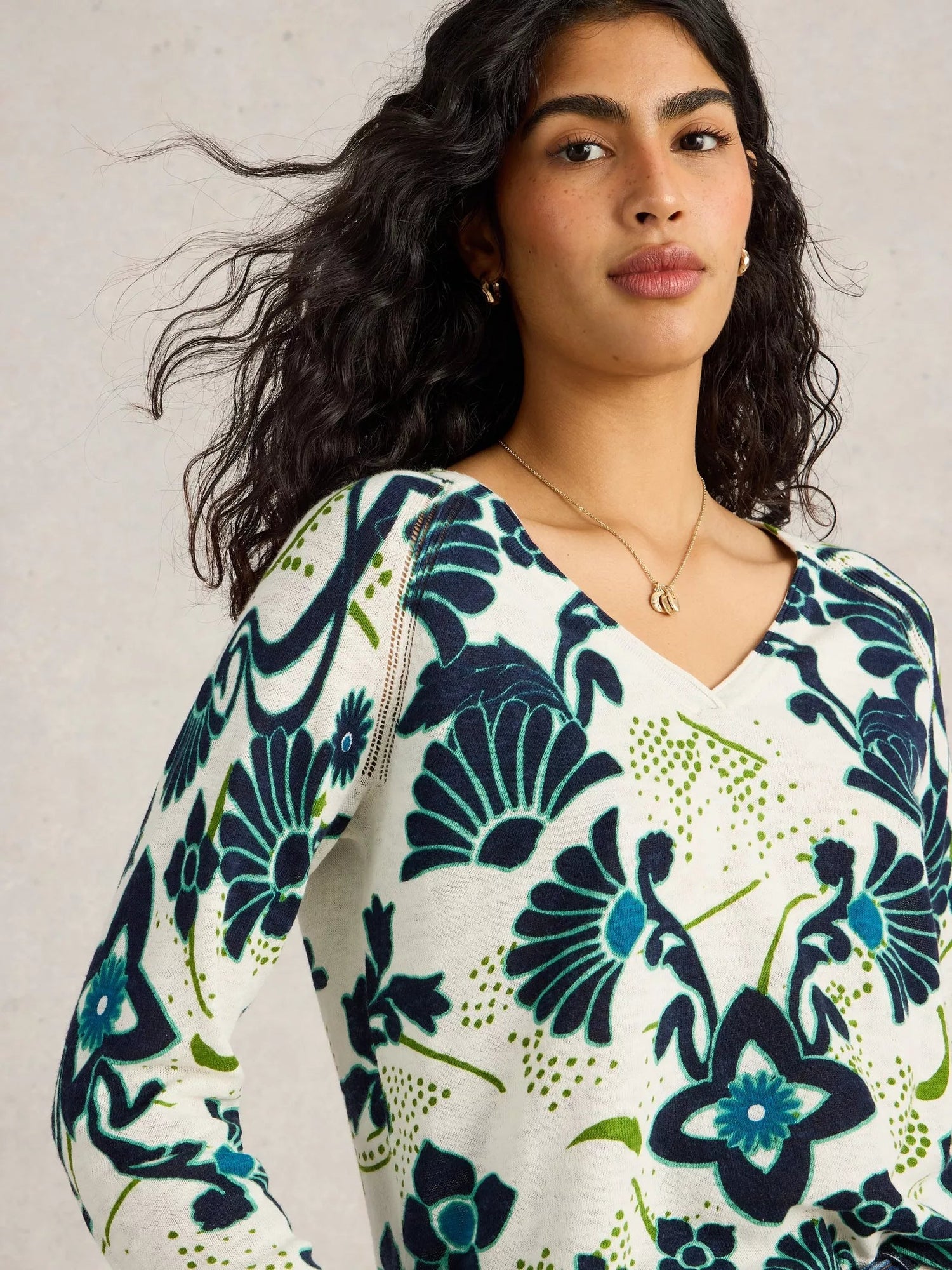 WHITE STUFF NARIA PRINT JUMPER - Blue Water Clothing