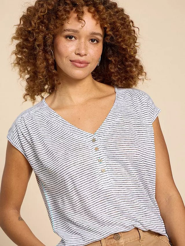 White Stuff Nina Linen Tank - Blue Water Clothing
